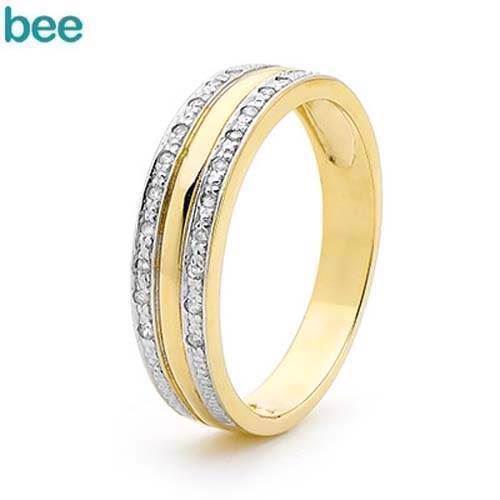 Image of Bee Jewelry Diamond Set Dress 9 kt guld fingerring blank, model 25378